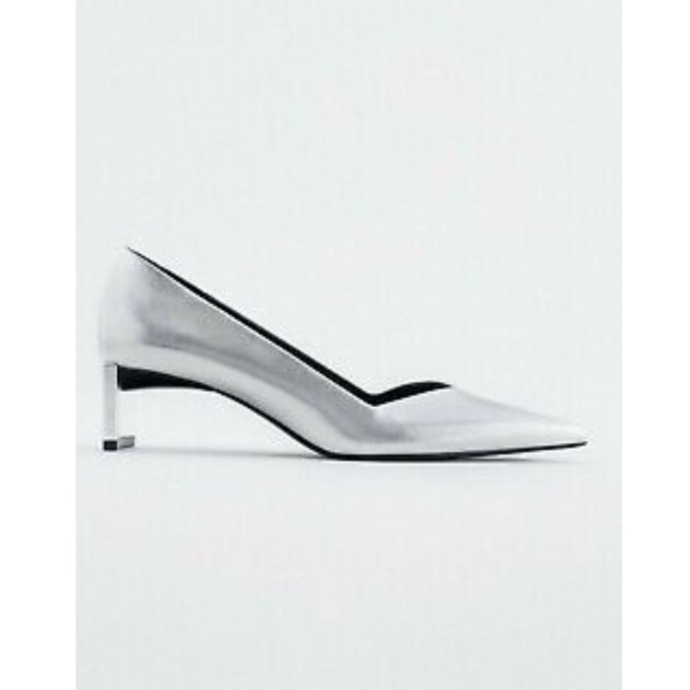 Zara New Metallic Mule Heels - Picture 4 of 16